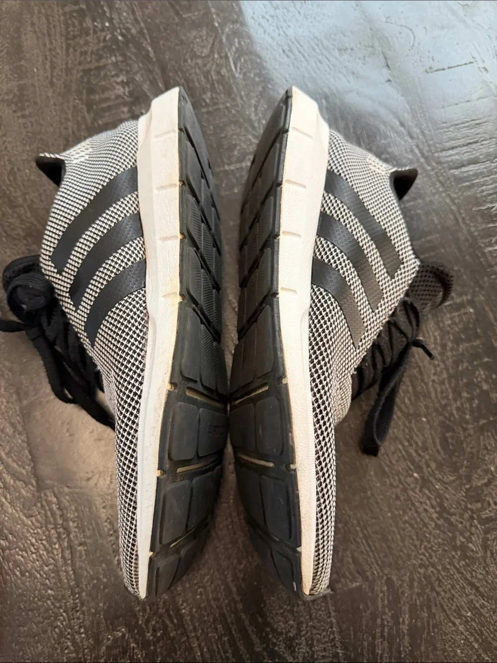 adidas Men’s Black and White Knit Athletic Sneakers